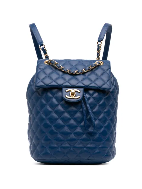 CHANEL Pre-Owned 2017-2018 Small Lambskin Urban Spirit backpack Blue OT9XQ8FX2FZEFEHI
