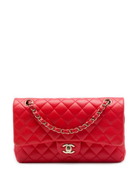 CHANEL Pre-Owned 2016-2017 Medium Classic Lambskin Double Flap shoulder bag Red MKL0GP3NWNRFZA4C