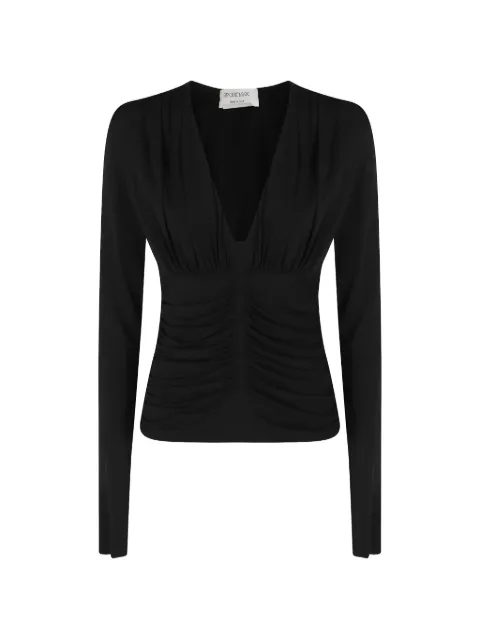 Sportmax ruched V-neck top Black 2622946031600