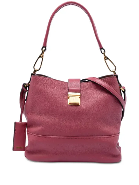 Miu Miu Pre-Owned 2010-2026 Goatskin Madras Convertible Hobo satchel Pink DP7CQPQDZV7GO1FR