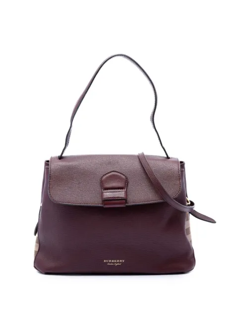 Burberry Pre-Owned 2000-2017 Medium House Check Trimmed Leather Camberley satchel Red DDPIN90LVT85XCSA