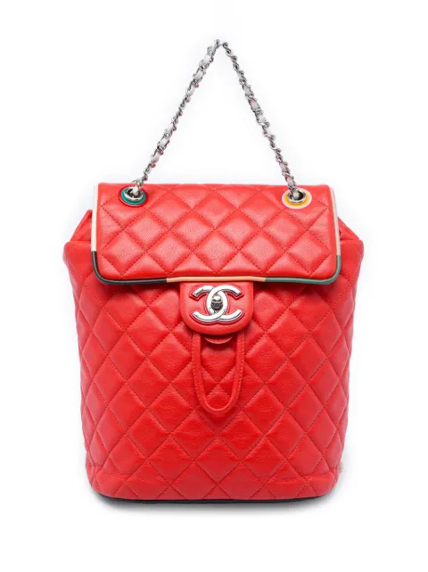 CHANEL Pre-Owned 2016-2017 Small Lambskin Cuba Color Urban Spirit backpack Red 9YLO1KBRRN2VRG8B