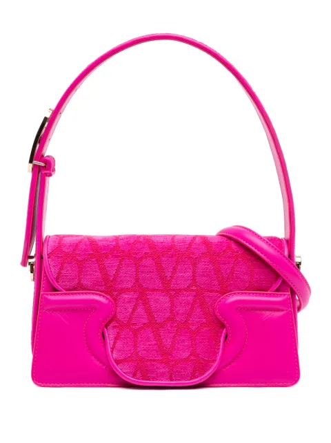Valentino Garavani Pre-Owned 2021-2026 La Petit Leather Trimmed Toile Deuxieme Iconographe satchel Pink 8K13XXRQ43YYZIBN