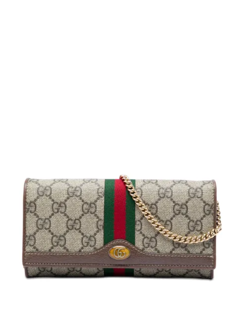 Gucci Pre-Owned 2000-2015 GG Supreme Web Ophidia Wallet on Chain crossbody bag Neutrals 5VRCCYL6HNNFHA47