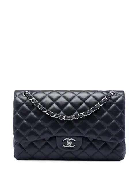 CHANEL Pre-Owned 2016-2017 Jumbo Classic Lambskin Double Flap shoulder bag Blue 23XYKGSPDI3U87S4