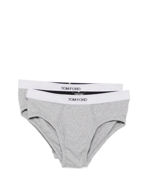 TOM FORD logo-waistband briefs (set of two) Grey T4XC12270