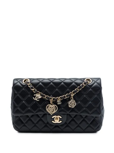 CHANEL Pre-Owned 2014 Medium Classic Lambskin Valentines Heart Charms Single Flap shoulder bag Black 10X1ZQOYG3S9CYZN