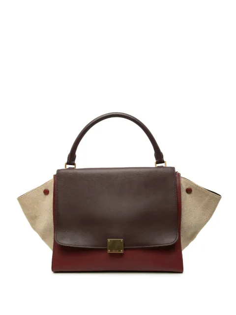 Celine Pre-Owned 2012 Medium Tricolor Leather Trapeze Satchel tote bag Red TZLFEKG5BP0Q76T5