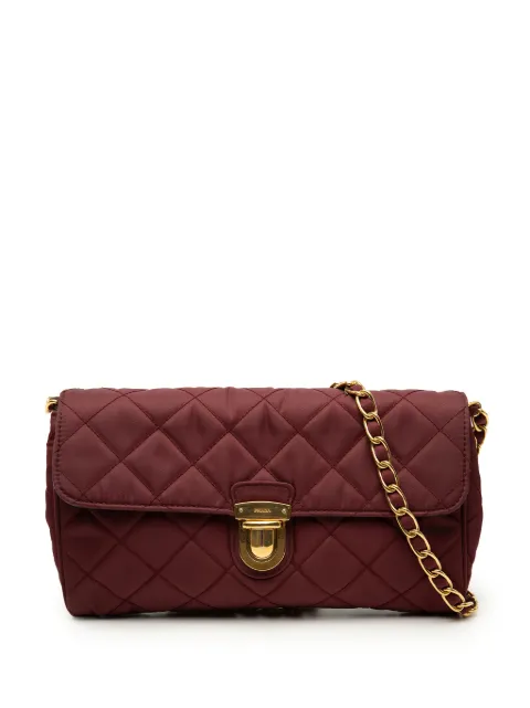 Prada Pre-Owned 2013-2026 Impuntu Tessuto Chain crossbody bag Red S8NM5SL64MP26W9Z