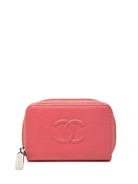 CHANEL Pre-Owned 2016-2017 CC Caviar Zip Around Purse coin pouch Pink 547TB982X25MZ7NK