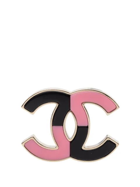 CHANEL Pre-Owned 2023 Gold Plated CC Resin Brooch costume brooch Gold 04KUO0CVOM9Z6H11