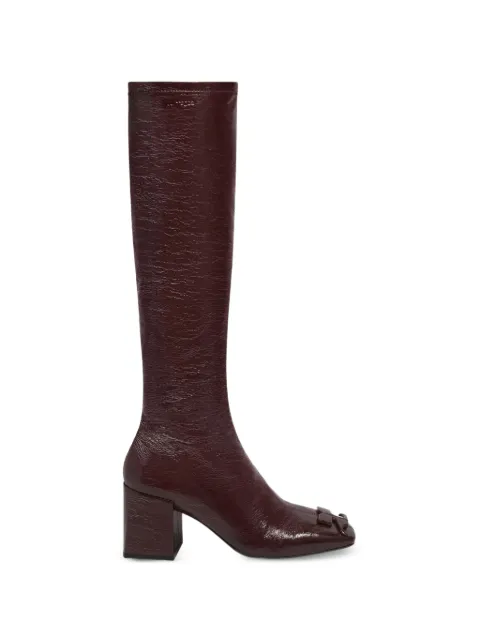 Courrèges logo-patch vinyl boots Red PERSBT002VY00354010