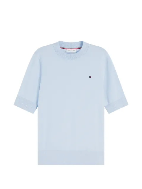 Tommy Hilfiger short-sleeve logo-embroidered top Blue WW0WW49705C1O