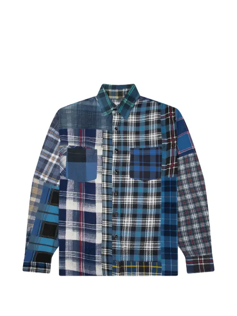 Needles patchwork flannel shirt Blue SX488MUL