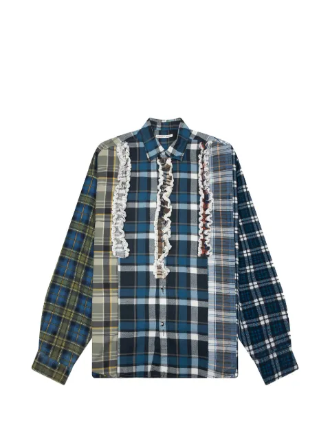 Needles frill-trimmed patchwork shirt Blue SX489MUL