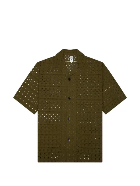 SOUTH2 WEST8 Cabana eyelet-embroidered shirt Green SX701B