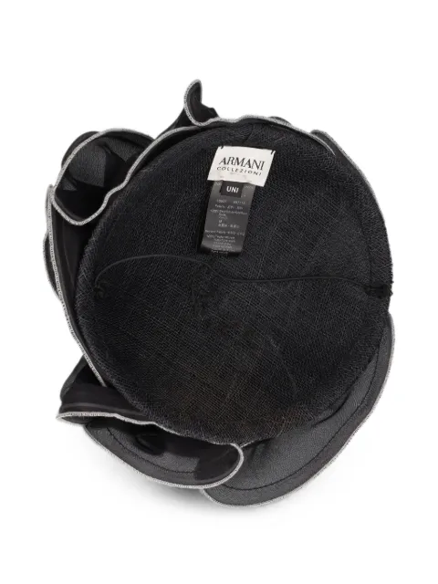 Giorgio Armani Pre-Owned silk straw fascinator hat Black W27526154