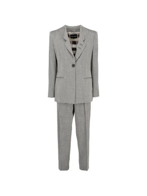 Giorgio Armani Pre-Owned herringbone-pattern suit Grey W2752630
