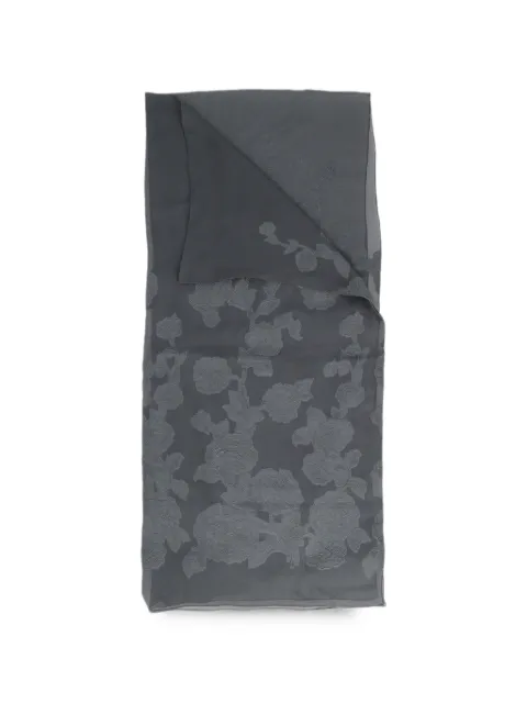 Giorgio Armani Pre-Owned floral-embroidered scarf Grey W2752677