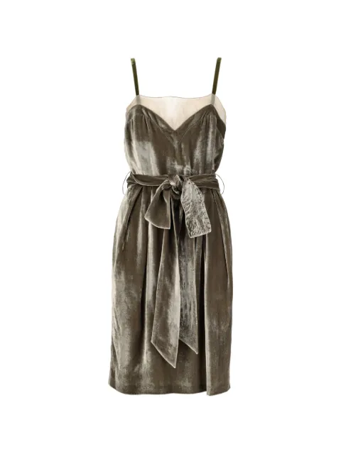 Stella McCartney Pre-Owned belted velvet dress Green CVM2635