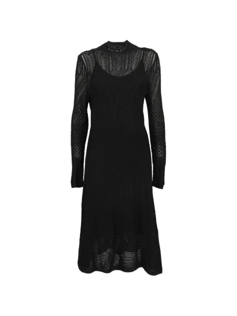 Polo Ralph Lauren Vintage crochet-knit long-sleeve dress Black MR0509257