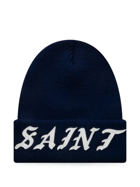 SAINT MXXXXXX logo-patch knit beanie hat Blue SMMK80000087