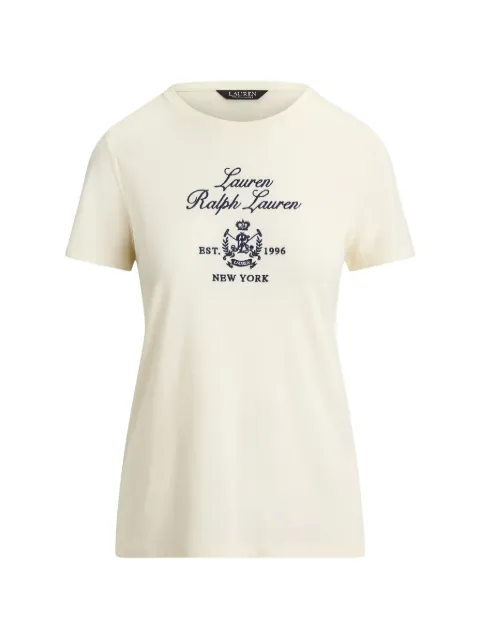 Lauren Ralph Lauren logo-print T-shirt Neutrals KATLINSHORTSLEEVEMASCARPONECREAM