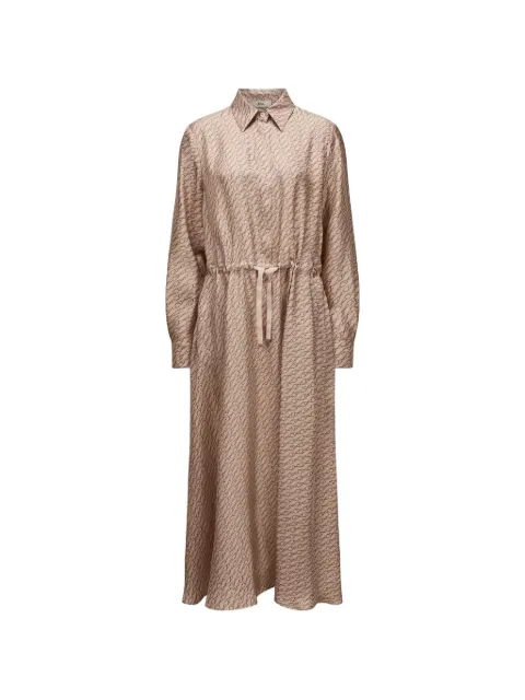 Herno hook-print silk shirt dress Neutrals AB000062D16009P2240