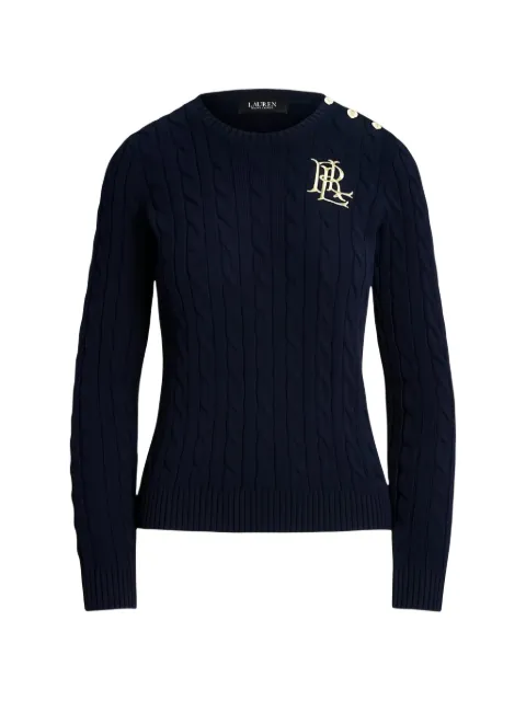 Lauren Ralph Lauren cable-knit button-detail sweater Blue MONTIVALONGSLEEVEPULLOVERLAURENNAVY