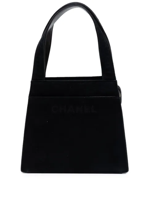 CHANEL Pre-Owned 1997-1999 Suede Logo handbag Black VU68DOO5TE5XOIBJ