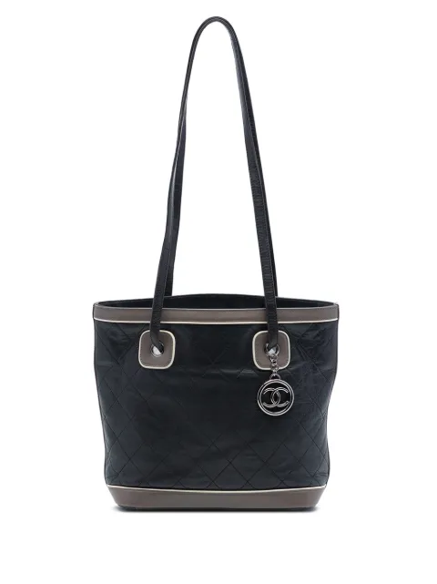CHANEL Pre-Owned 2006-2008 CC Quilted Lambskin Country Club tote bag Black W3IPM00ULEIWJQP1