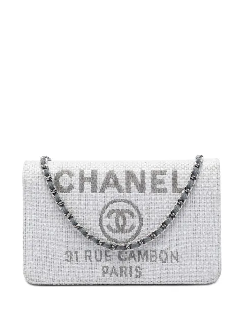 CHANEL Pre-Owned 2016-2017 Canvas Deauville Wallet On Chain crossbody bag Grey S6FV4V21XJPNHOO6