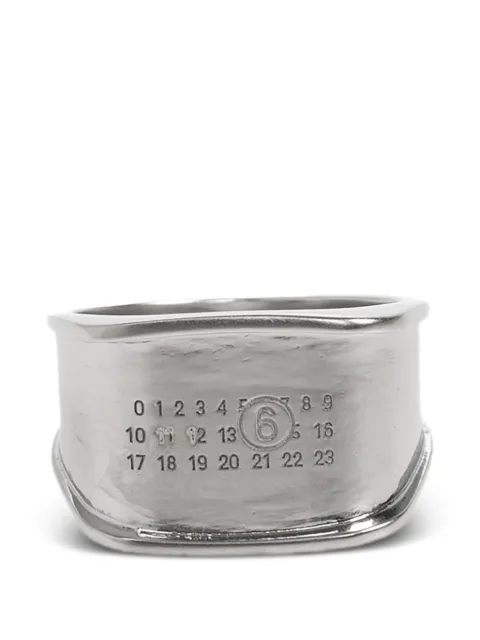 MM6 Maison Margiela logo-engraved signet ring Silver SM6UQ0126P9264