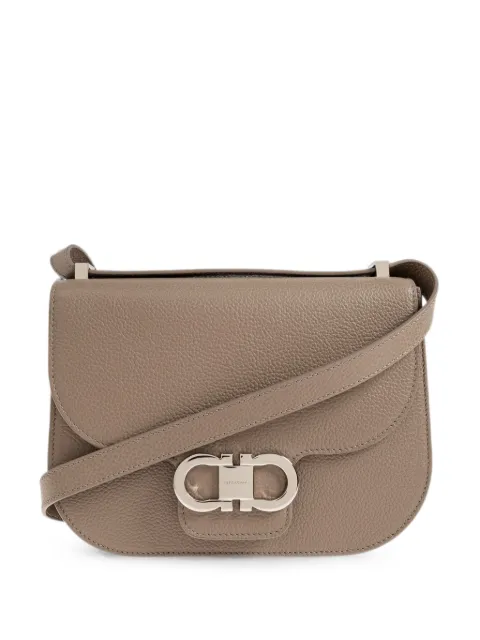 Ferragamo Gancini leather crossbody bag Brown 795222