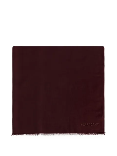 Ferragamo embroidered-logo cashmere scarf Red 520167
