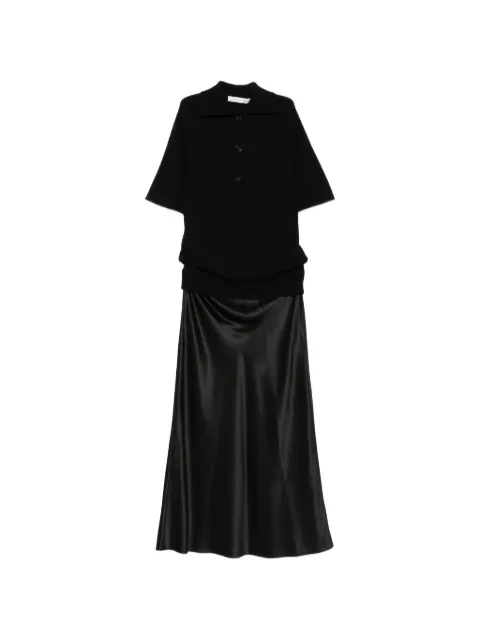 Christopher Esber Monument short-sleeve polo-top maxi dress Black 25043352