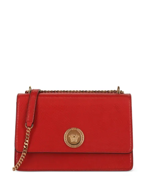 Versace La Medusa snake-embossed cross body bag Red 1020716A15728