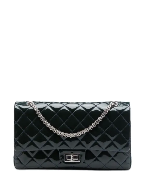 CHANEL Pre-Owned 2009-2010 Quilted Patent Reissue 2.55 Double Flap 227 shoulder bag Blue ILDWRAO7GV1ZYJYQ