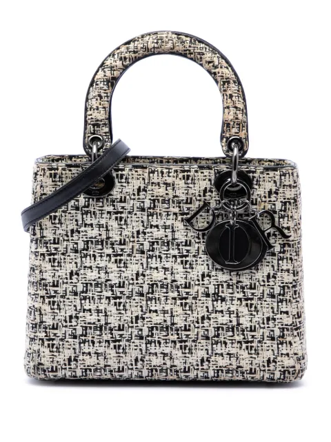 Christian Dior Pre-Owned 2013 Medium Tweed Lady Dior satchel White CIW602PMFP86ICOG