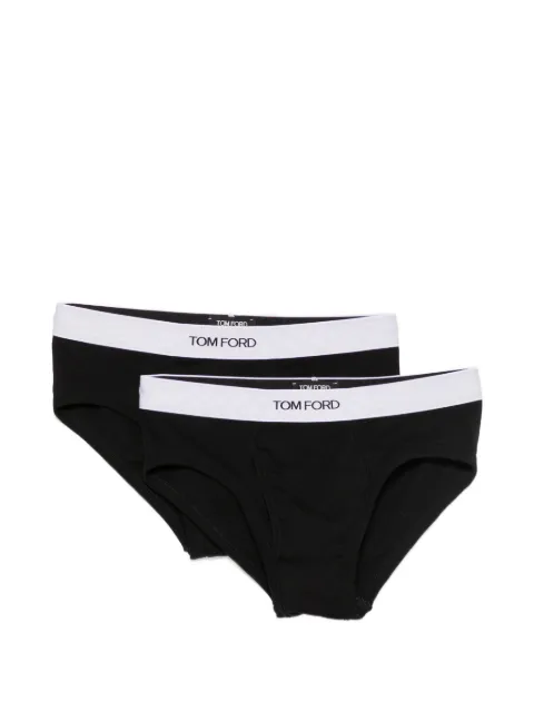 TOM FORD logo-waistband briefs Black T4XC12270