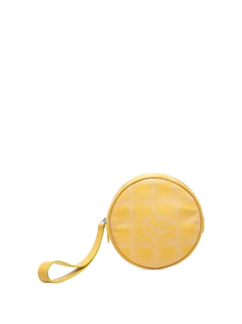 CHANEL Pre-Owned 2002-2003 New Travel Line Nylon Round coin pouch Yellow X83GQ4OEW3VST0A3