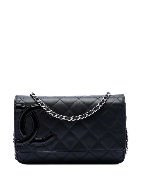 CHANEL Pre-Owned 2012 Quilted Lambskin Cambon Ligne Wallet On Chain crossbody bag Black 15PMOL26OK2U24N5