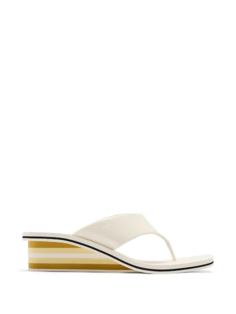 Chloé striped wedge-heel flip-flops Neutrals CH26A19KYI