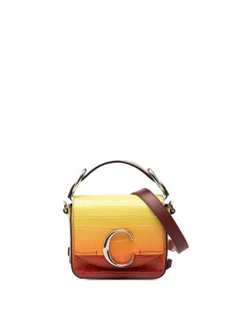Chloé Pre-Owned 2010 Mini Ombre Croc Embossed Leather C satchel Yellow DHCSJ3ZLY18TUYXB