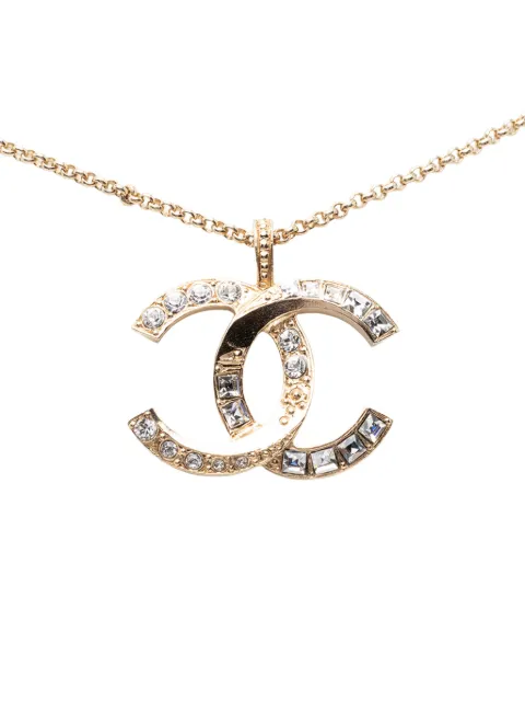 CHANEL Pre-Owned 2019 CC Gold Plated Strass Pendant Necklace costume necklace Gold VVCL8E87M1JN4WEH