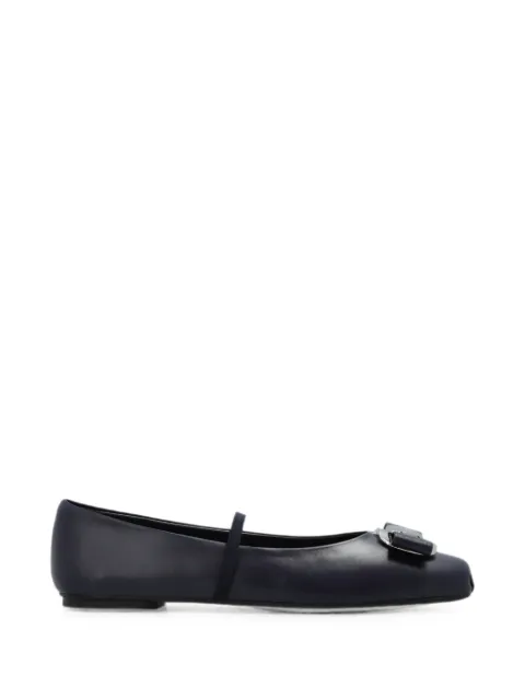 Ferragamo Zina bow-detail leather ballet flats Blue 795337