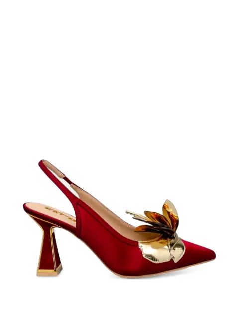 Kat Maconie floral-embellishment mules Red KMFTAM085008