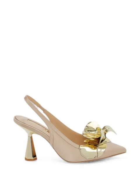 Kat Maconie Tamannaah floral-appliqué mules Neutrals KMFTAM085004