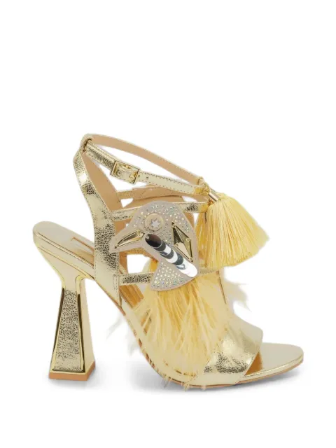 Kat Maconie tassel-embellished feathered sandals Gold KMFROH105002