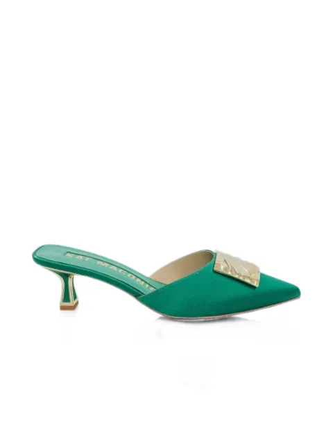Kat Maconie Rosemin logo-plaque mules Green KMFROE050002